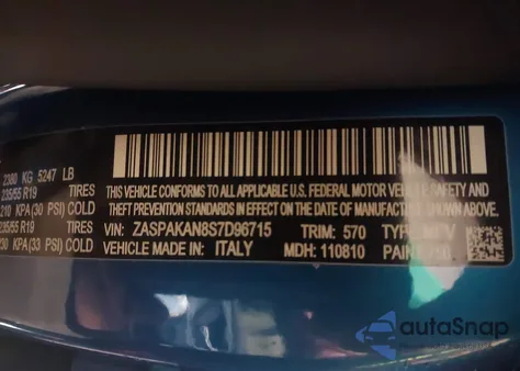 2025 Alfa Romeo Stelvio Sprint Awd из США, поврежденный, VIN ZASPAKAN8S7D96715